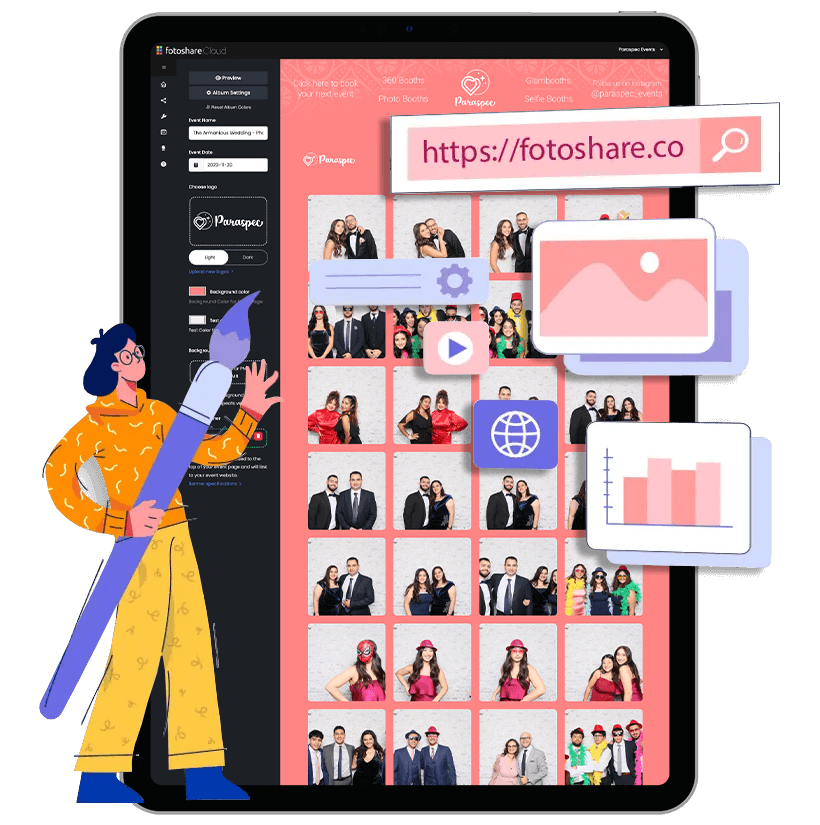 Screenshot of photo booth event gallery