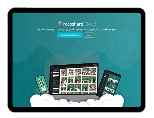 Screenshot of event photo booth microsite sharing solution